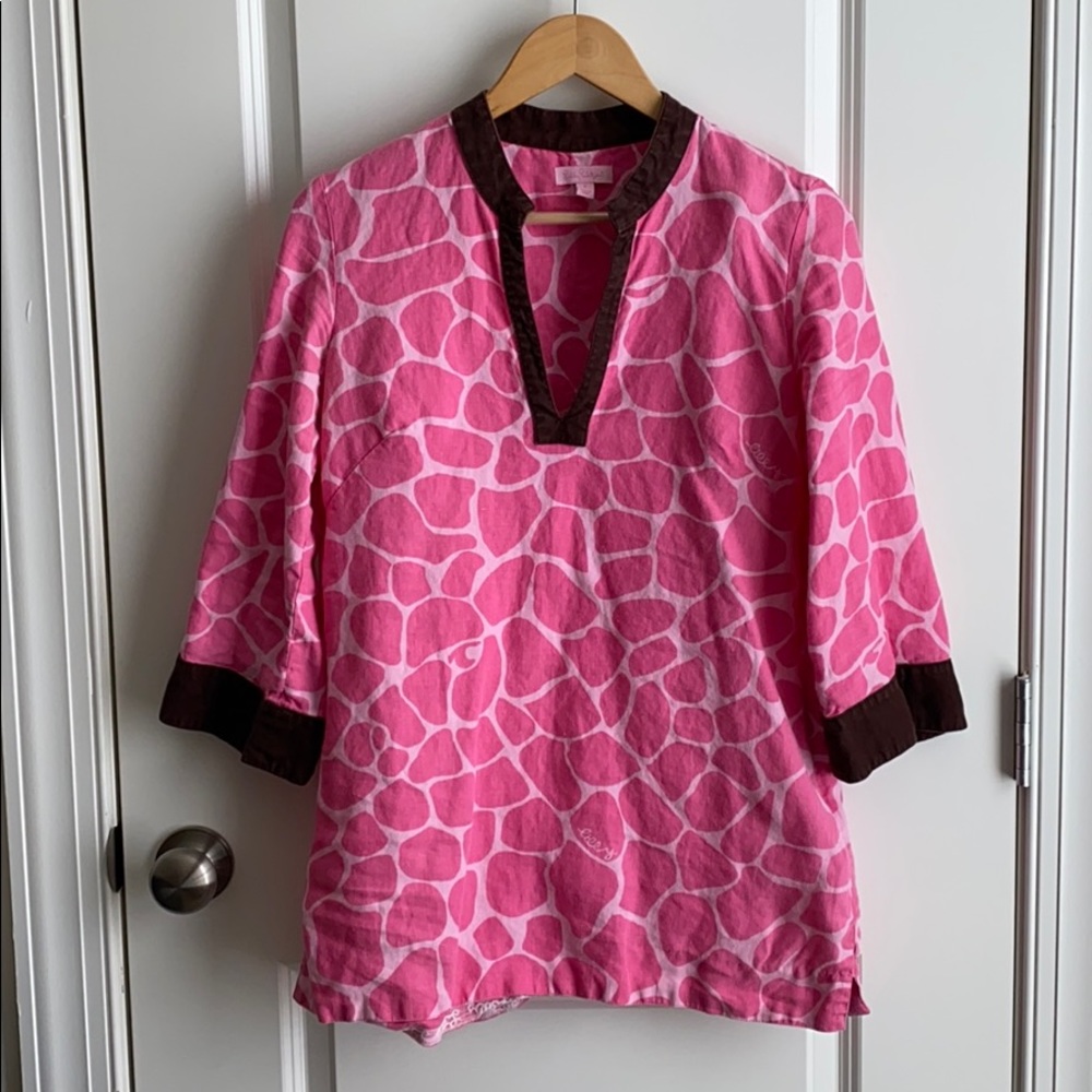 Lilly Pulitzer Pink and Brown Giraffe Tunic